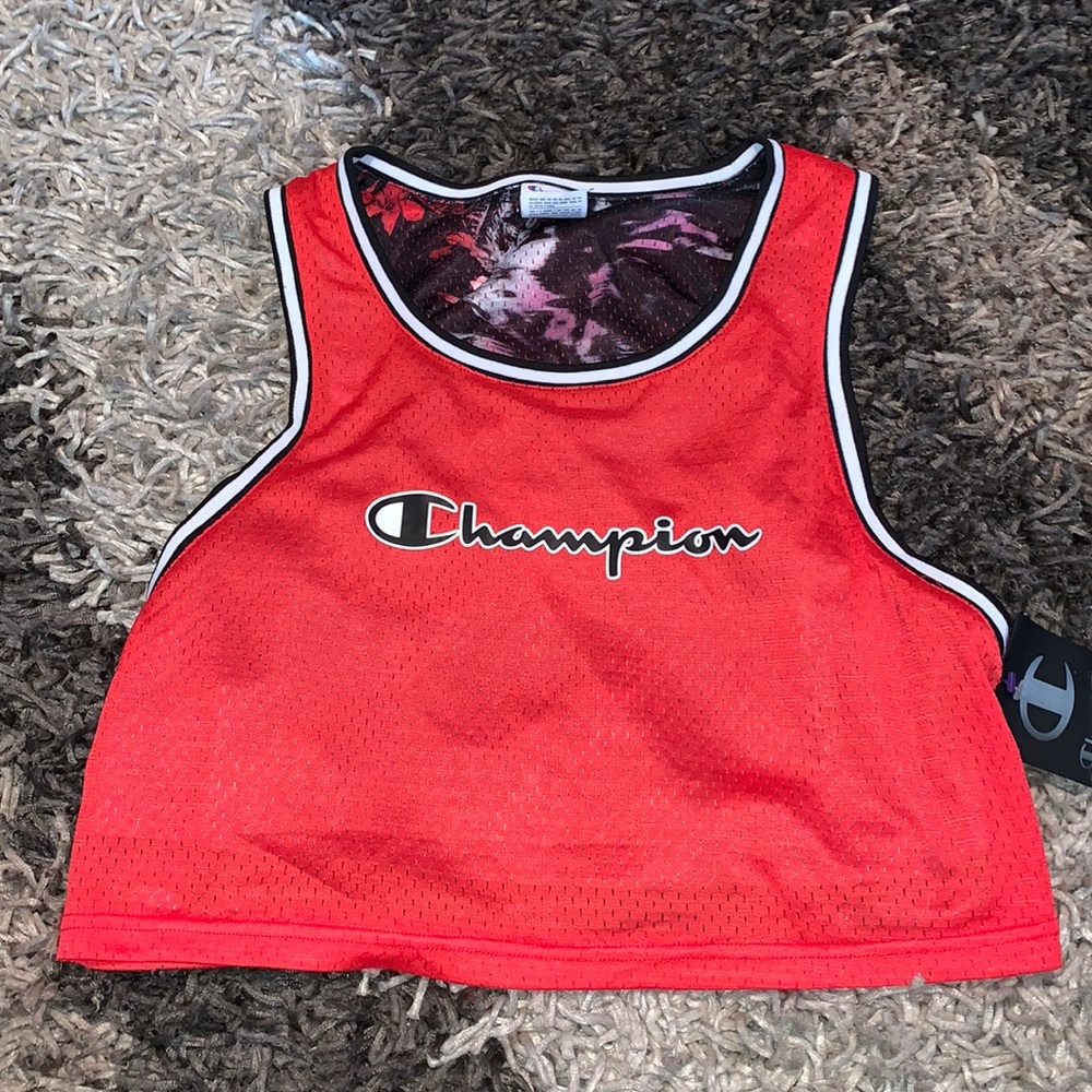 Champion reversible red mesh crop tank top NWT rare and sold out size S
